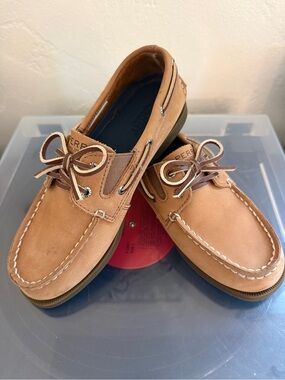 Sperry Kids Tan Leather Boat Shoes